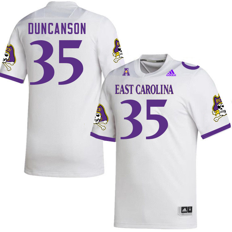 Men #35 Ayden Duncanson ECU Pirates College Football Jerseys Stitched-White